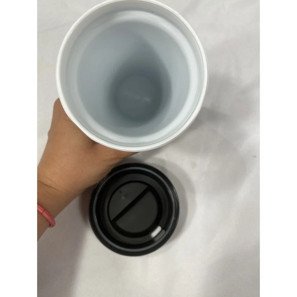 new black sugar skull travel coffee mug with twist on lid 12.4‎ oz